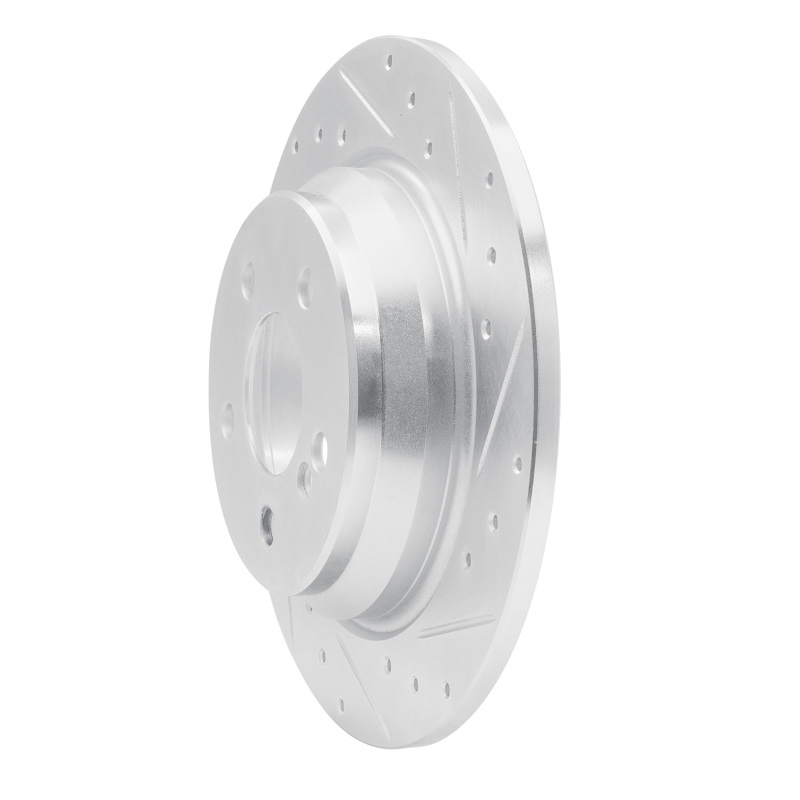 Mercedes-Benz S350 Brake Rotor (1) - Rear Right - R1 Concepts - Drilled & Slotted - Silver - `03-`06